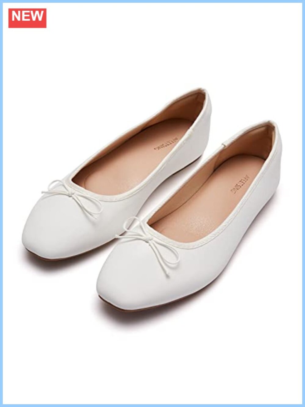 Synthetic Round Toe Ballet Flats with Bow and Arch Support for Women